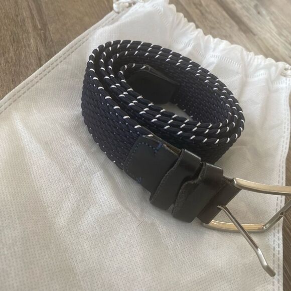 100 Capri Mens navy braided belt - Picture 2 of 6